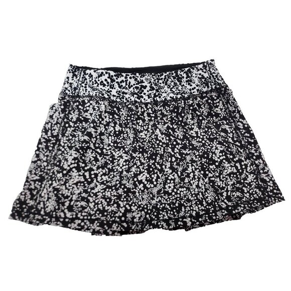 Lululemon Womens Pace Rival Skirt Size 4 Tall Chirasu Black Alpine White Skort